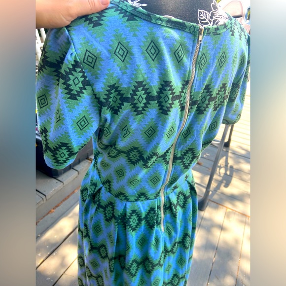Lularoe Amelia Dress Size XL Aztec Tribal Pattern - Picture 3 of 8